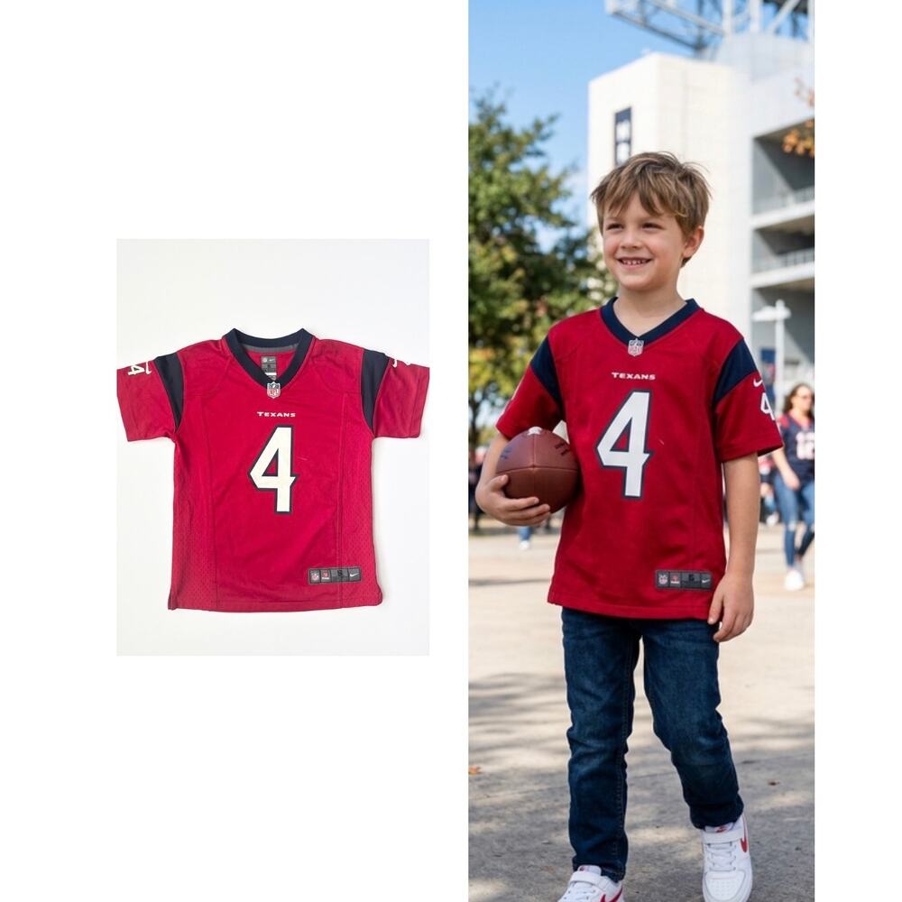 Houston Texans Jersey Kids S 8 Red Nike NFL Deshaun Watson 4 Football Youth